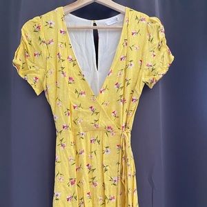 Yellow wrap dress
